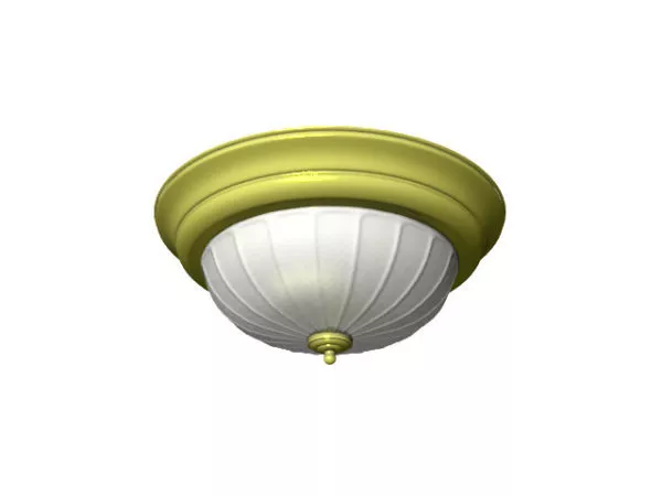 Flush Mount Antique Brass Ceiling Lamp 3d model Flush Mount Antique Brass Ceiling Lamp 3d model