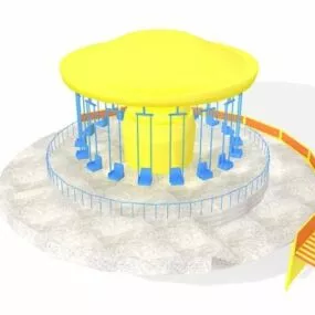 Amusement Park Flying Scooter 3d model