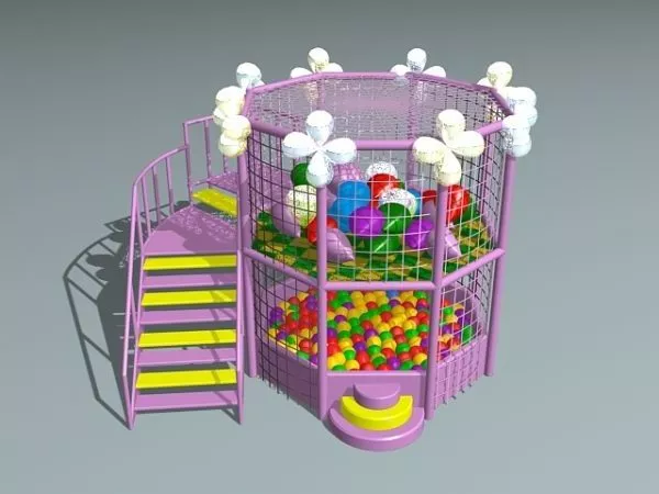 Playground Gazebo With Waiting Bench 3d model