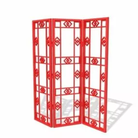 Folding Lattice Screen Furniture 3d model