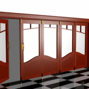 Folding Room Antique Divider Doors 3d model