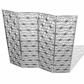 Furniture Folding Room Divider Screen 3d model