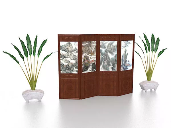 Screen Divider Multiple Frame 3d model