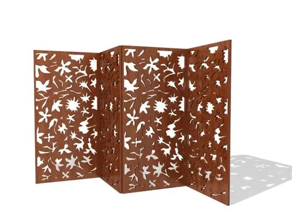 Carved Screen Divider Branch Pattern 3d model