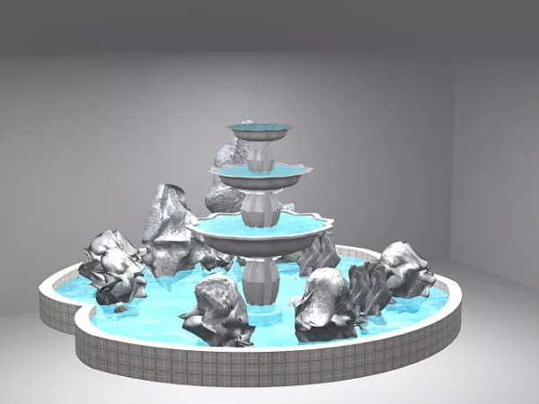 Marble Birdbath Fountain 3d model