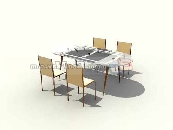 Four Seats Dining Room Furniture Sets 3d model Four Seats Dining Room Furniture Sets 3d model