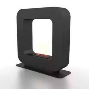 Standing Gas Fireplace Design 3d model