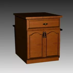 Free Standing Wooden Kitchen Cupboard 3d model