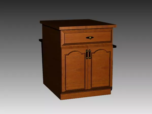 Free Standing Wooden Kitchen Cupboard 3d model Free Standing Wooden Kitchen Cupboard 3d model