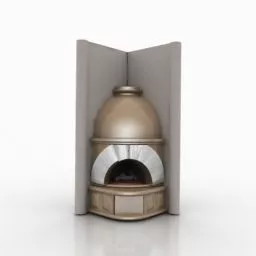 Freestanding Fireplace Corner Style 3d model
