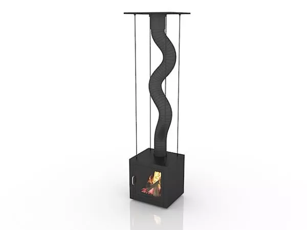 Standing Gas Fireplace Decoration 3d model Standing Gas Fireplace Decoration 3d model