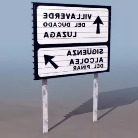 Freeway Diversion Route Road Sign 3d model