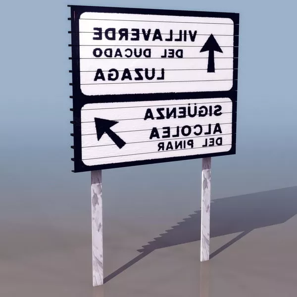 Freeway Diversion Route Road Sign 3d model Freeway Diversion Route Road Sign 3d model