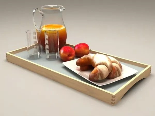 French Breakfast Food Set 3d model French Breakfast Food Set 3d model