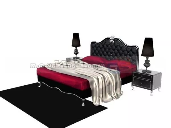 Classic Carved Bed 3d model Classic Carved Bed 3d model
