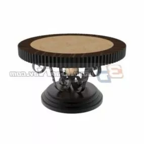 French Furniture Round Table Antique 3d model