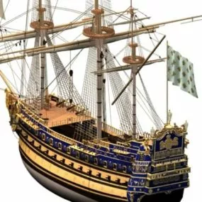 Watercraft French Soleil Royal Warship 3d model