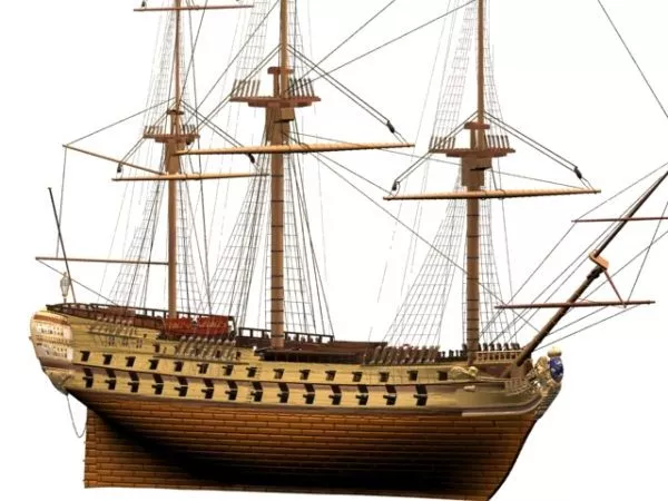 Watercraft French Superbe Warship 3d model Watercraft French Superbe Warship 3d model