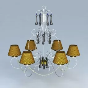 Living Room French Wire Chandelier 3d model