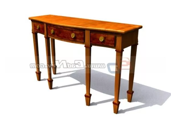 Classic Chinese Console Desk Carved Frame 3d model