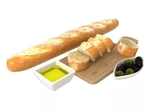 Bread Food On Disc 3d model
