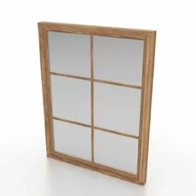 French Wooden Casement Window 3d model