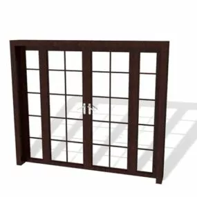 French Furniture Door With Sidelights 3d model