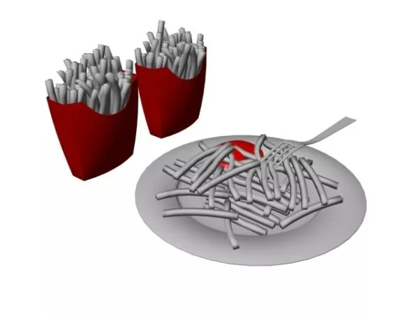 Green Plate Tableware Stack 3d model