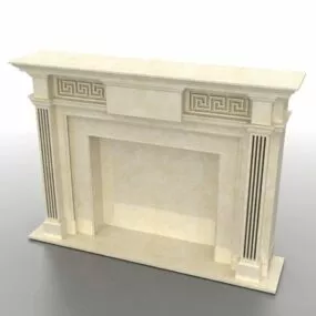 French Stone Home Fireplace Mantel 3d model