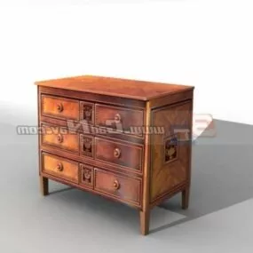 Old French Wooden Cabinet 3d model