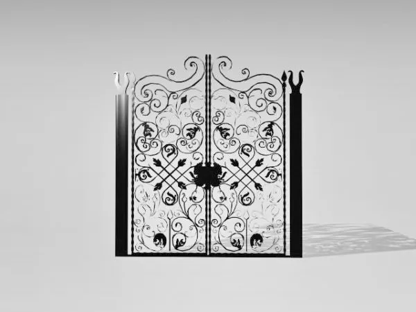 Classic Gate Fence Steel Handrails 3d model