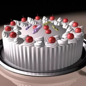 Food Fresh Fruit Cake 3d model
