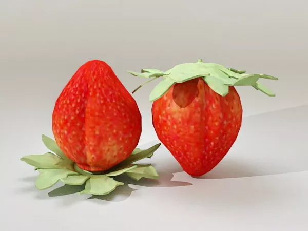 Fresh Strawberries Fruit 3d model Fresh Strawberries Fruit 3d model