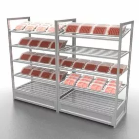 Supermarket Fresh Meat Display Rack 3d model