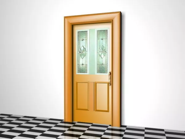 House Front Door With Glass 3d model House Front Door With Glass 3d model
