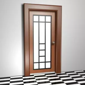 Design Frosted Glass Interior Door 3d model