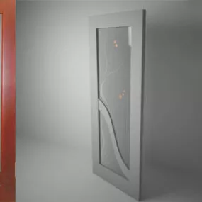 Home Furniture Frosted Glass Panel Door 3d model