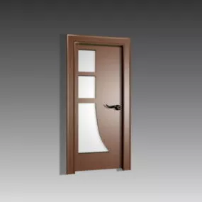 Frosted Glazed Interior Door Design 3d model