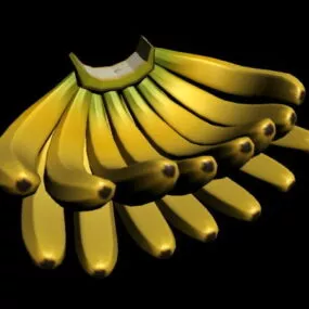 Food Fruit Banana Bunch 3d model