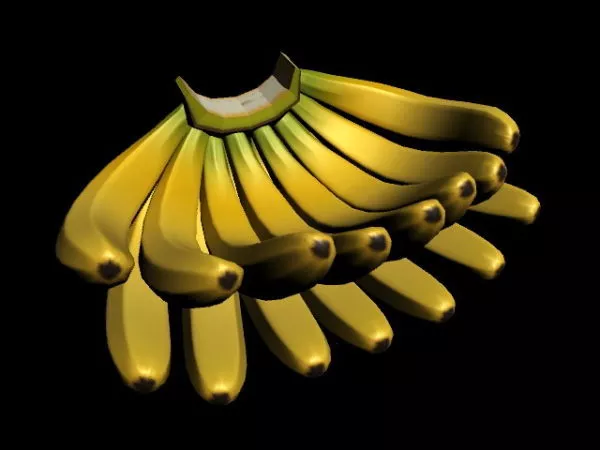 Food Fruit Banana Bunch 3d model Food Fruit Banana Bunch 3d model