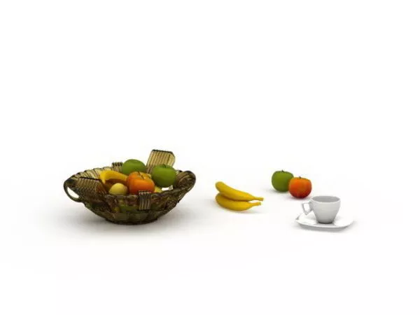 Red Pepper Fruit In Crate 3d model
