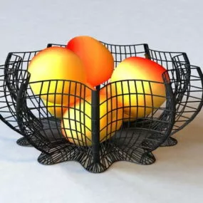 Fruits In Basket 3d model