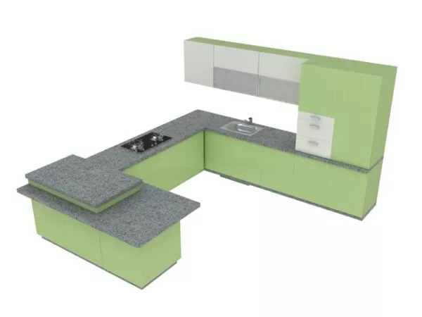Black Induction Cooktop 3d model