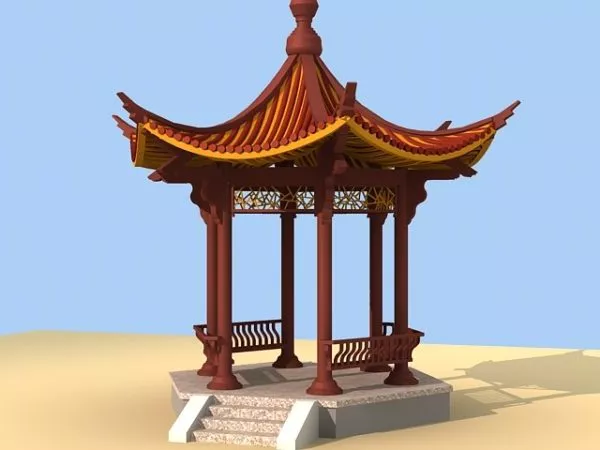 Chinese Waterside Pavilion 3d model
