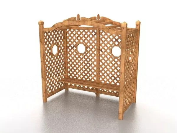 Wood Garden Arbor And Trellises 3d model Wood Garden Arbor And Trellises 3d model