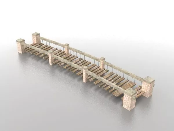 Rustic Stone Bridge 3d model