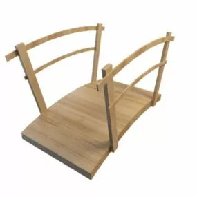 Wooden Curved Garden Bridge 3d model