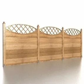 Wooden Garden Fence Panels 3d model
