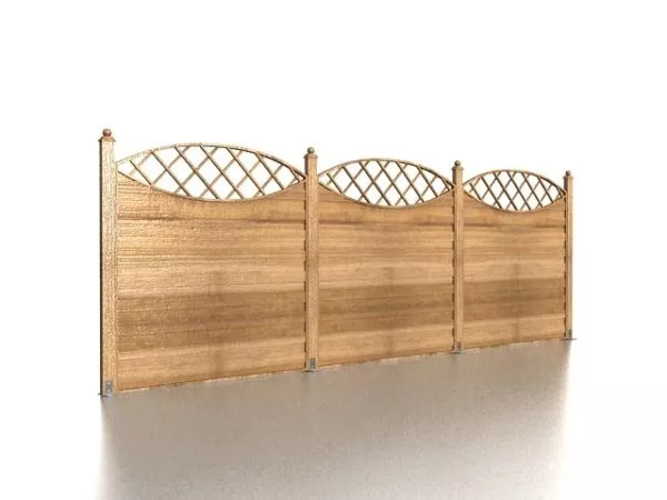 Fence By Wood Log 3d model