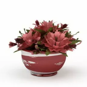 Red Garden Flower Planter 3d model